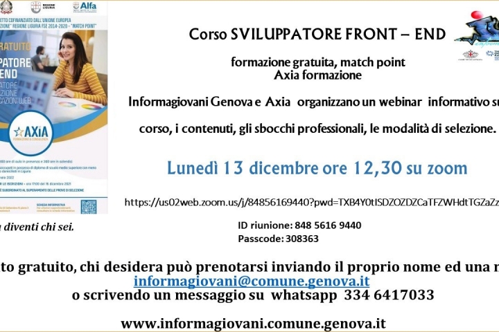 Webinar Informativo sul Corso Sviluppatore Front-End