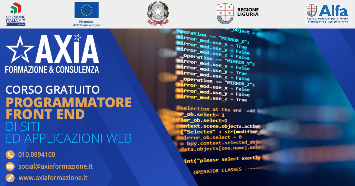 Corso gratuito per Programmatore Front-End di Siti ed Applicazioni Web