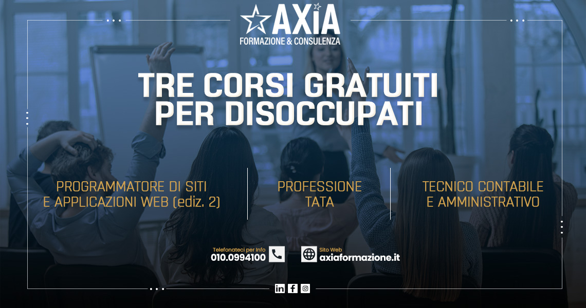 Tre corsi gratuiti per disoccupati